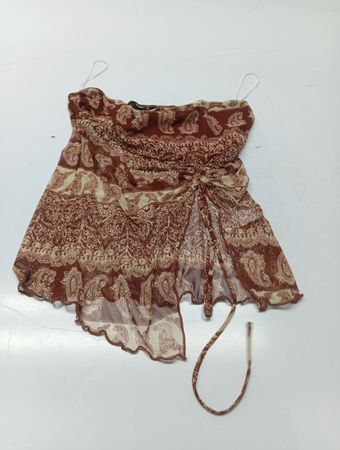 Silence + Noise Paisley-Print gerafftes Neckholder-Top
