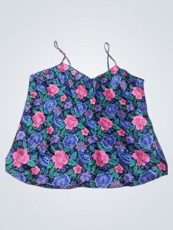 Satin-Unterhemd mit Blumenmuster