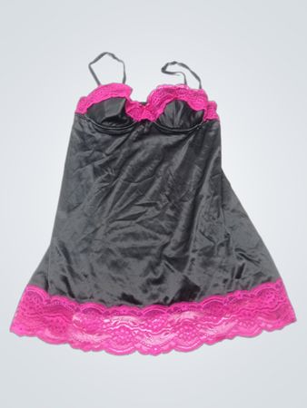 La Senza Schwarzes und Rosa Spitzen-Babydoll