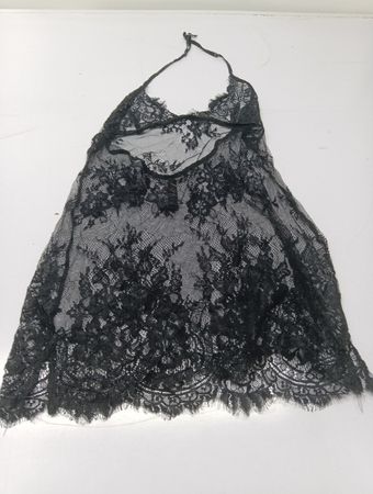 Black Lace Halter Negligee