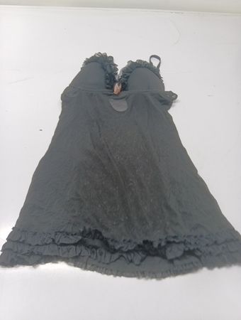 Schwarzes gerafftes Babydoll