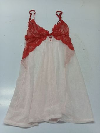 Auden Intimates Rotes Chemise mit Spitzenbesatz