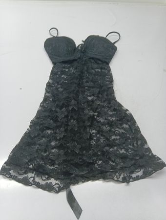 Schwarzes Spitzen-Babydoll