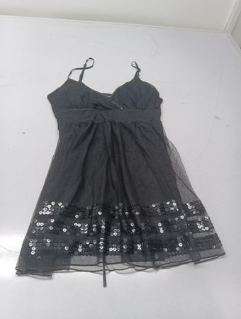 Wet Seal Schwarzes Pailletten-Minikleid