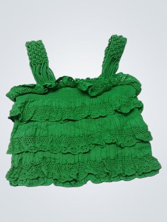 LaVana Green Rüschentop mit Makramee-Trägern