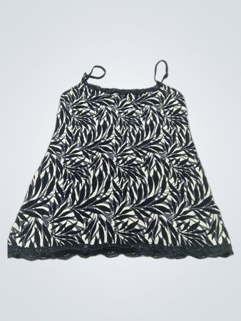 Camisole mit Blattmuster und Spitzenbesatz