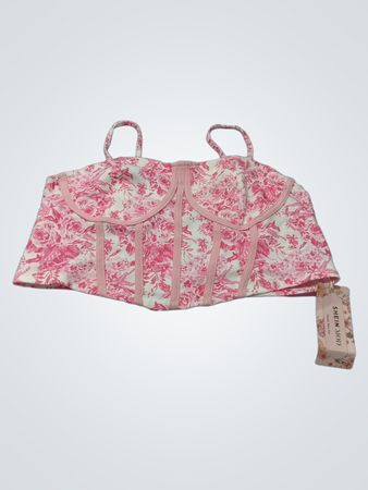 SHEIN MOD Lebhaftes Retro Fröhliches Blumenmuster Korsett-Top