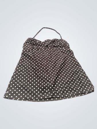 Braunes Neckholder-Oberteil mit Polka-Dots