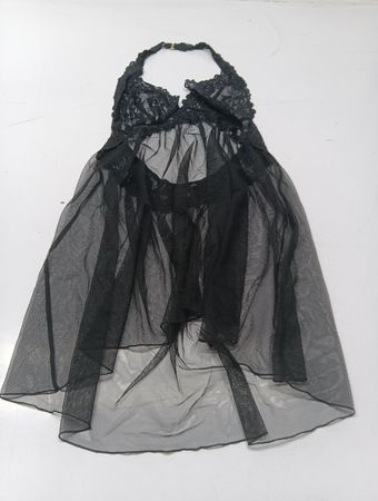 Victoria's Secret Schwarze Spitzen-Halfter-Nachthemd L/G