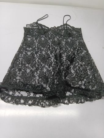 La Vie en Rose Schwarzes Spitzen-Babydoll-Wäschestück
