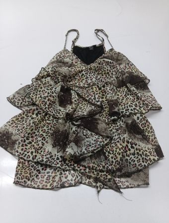 Verführung Leopardenmuster Rüschentopkleid