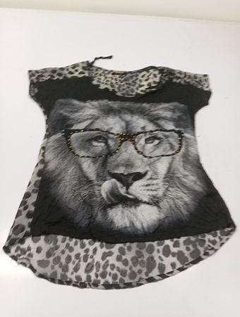 Deb Lion Print Sheer Top