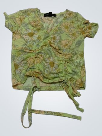 Rüschenbesetztes Oberteil mit Blumenmuster