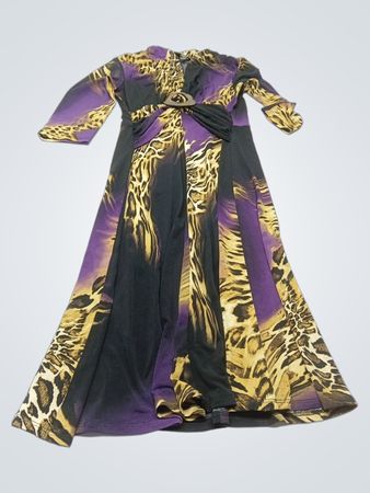 Franklyman Designs Leopardenmuster Maxikleid