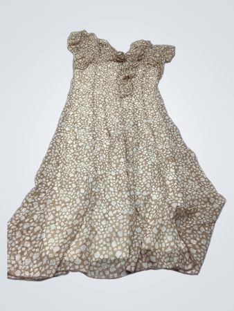 Anne Weyburn Damen Beige & Weiß Gemustertes Kleid