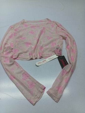 Romwe Pink Heart Mesh Langarm-Crop-Top