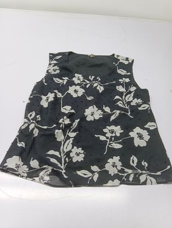 Ärmelloses Oberteil mit Blumenmuster und Größenetikett 10