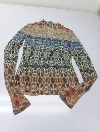 LINDEX Langarmshirt mit Stehkragen und gemustertem Print