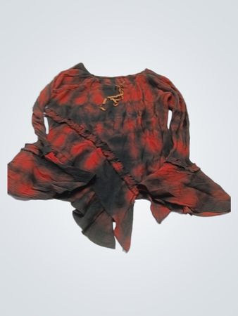 Batiktunikabluse mit Used-Effekt