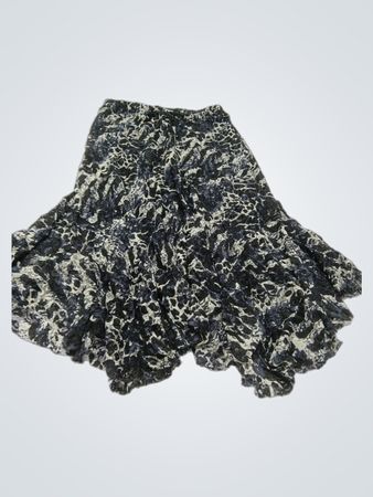 FOR CYNTHIA Women's Schwarzer & Weißer abstrakter Print Midi-Rock