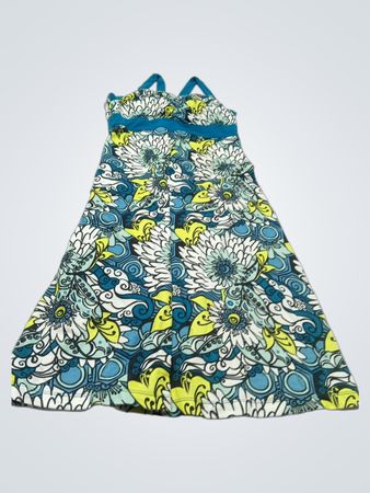 Blaues Blumen-Halterkleid