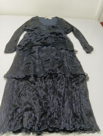 KappAhl Women's Black Tiered Ruffle Maxi Dress