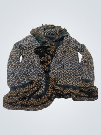 Style Damen Cardigan mit Muster und Rüschen