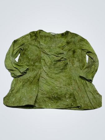 Grüne Pailletten-Tunika-Bluse