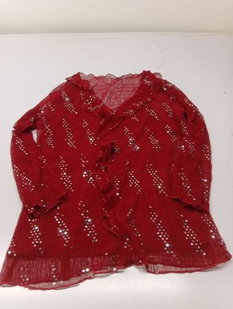 Rote Bluse mit Pailletten