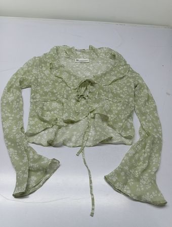 NO BOUNDARIES Floral Print Ruffle Tie Front Blouse