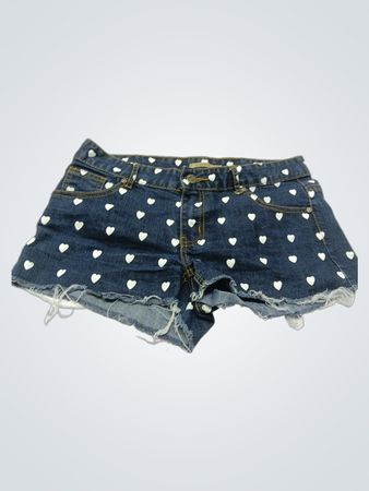 SERIOUS SALLY Jeans-Shorts mit weißen Herzen