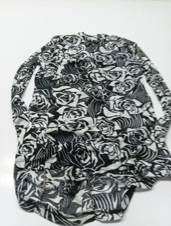 fmx designstudio XL/TG Black and White Rose Print Langarmshirt