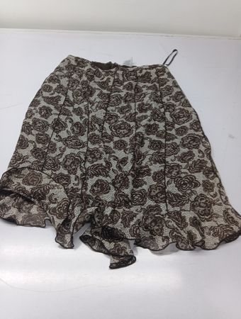 Brauner Midirock mit Blumenmuster