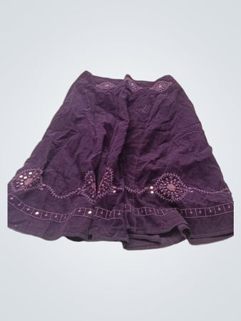 Relativity Damen Cordrock aus lila Cord mit Stickerei