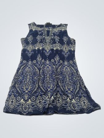 INC International Concepts Blaues Paisley-Pailletten ärmelloses Kleid