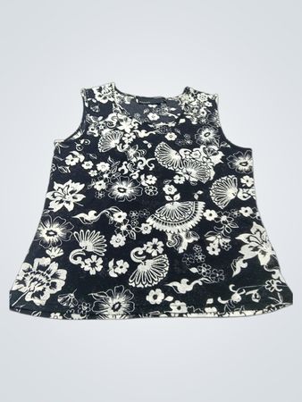 Kompass Black & White Floral Ärmelloses Top