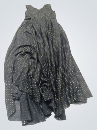 Dimpi Schwarzes Kleid mit goldenen Polka-Dots
