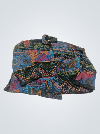 Chico's bestickte Muster-Bluse mit Knöpfen und Jackenoptik