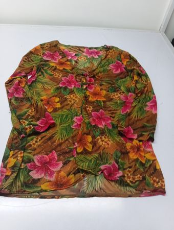 Damen-Transparentbluse mit tropischem Blumenmuster