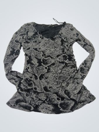 JESSICA Black & Grey Gemustertes Langarmshirt