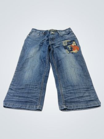 WangLixiang Fashion WLX Denim-Jeans mit Mickey-Mouse-Grafik