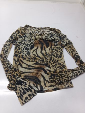 Langärmeliges Oberteil mit Animalprint