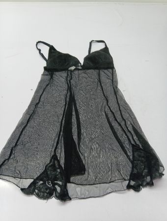 XTZA Schwarzes Spitzen-Babydoll Nachtwäsche MC111