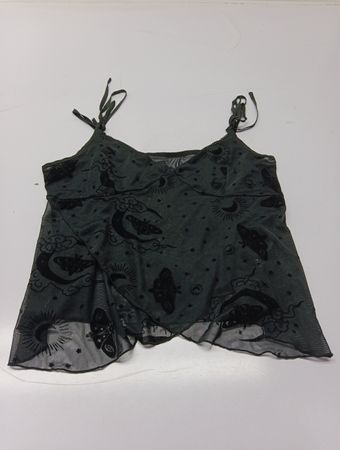 Transparente Mesh-Spitzen-Cami mit himmlischem Print