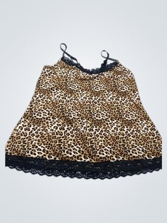 Deby Lovers Camisole mit Leopardenmuster und Spitzenbesatz