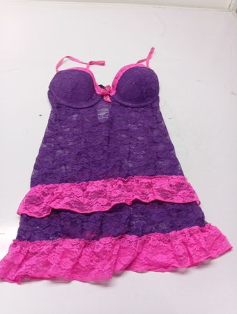 Lila und pinkes Spitzen-Babydoll