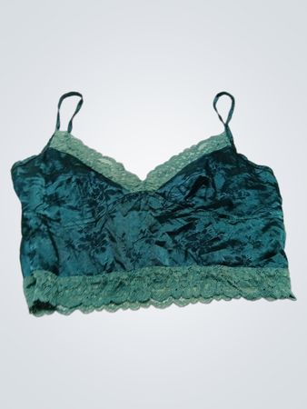 Grünes Spitzenbesatz-Camisole