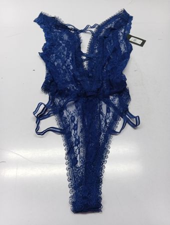 Frederick's of Hollywood Blue Lace Bodysuit