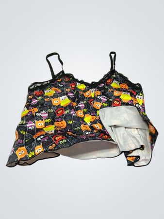 Halloween Eulen-Print Trägertop und Rock-Set