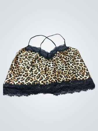Leopardenmuster-Spitzenborte-Cami